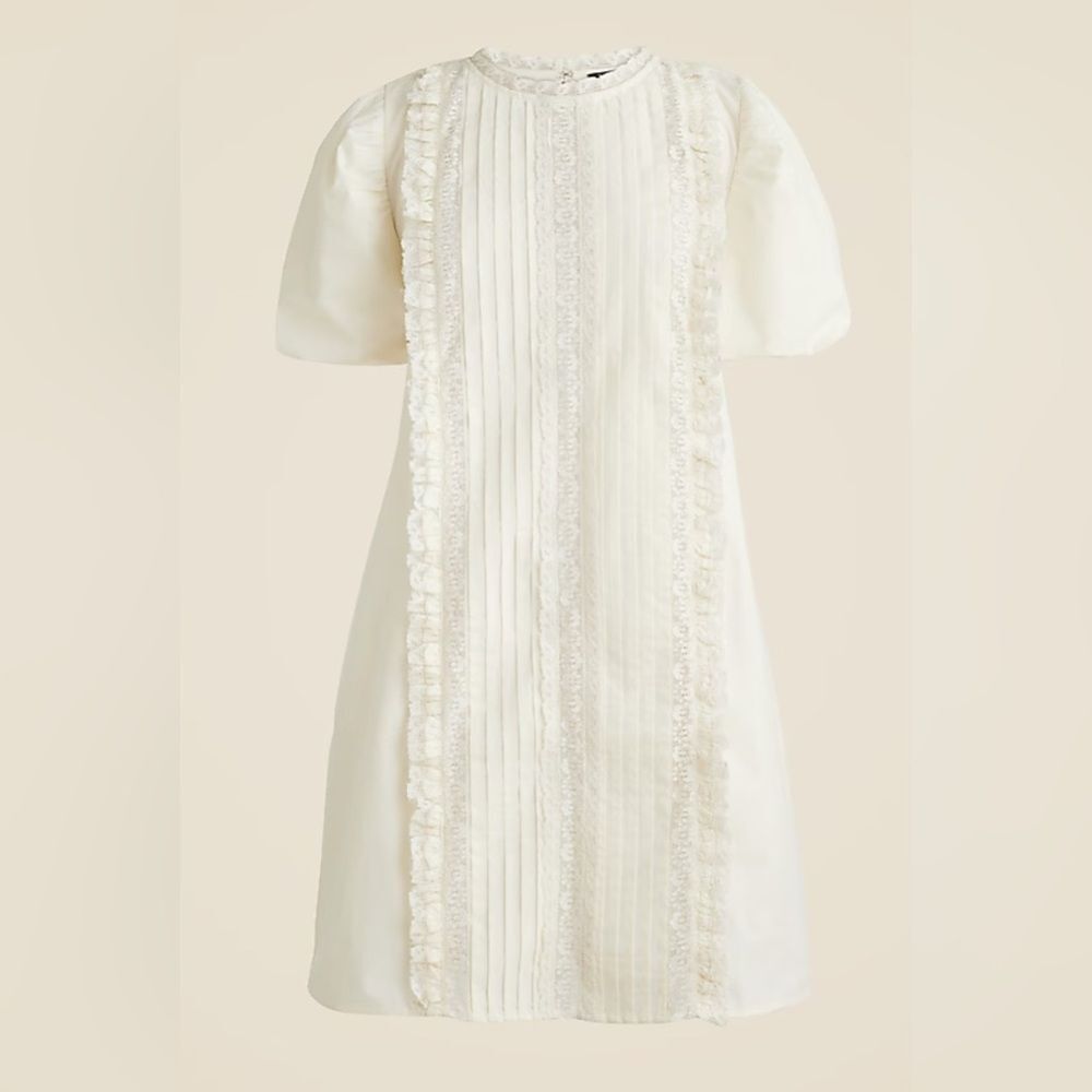 J.Crew Lace-trim pintuck dress NWOT Size XXS